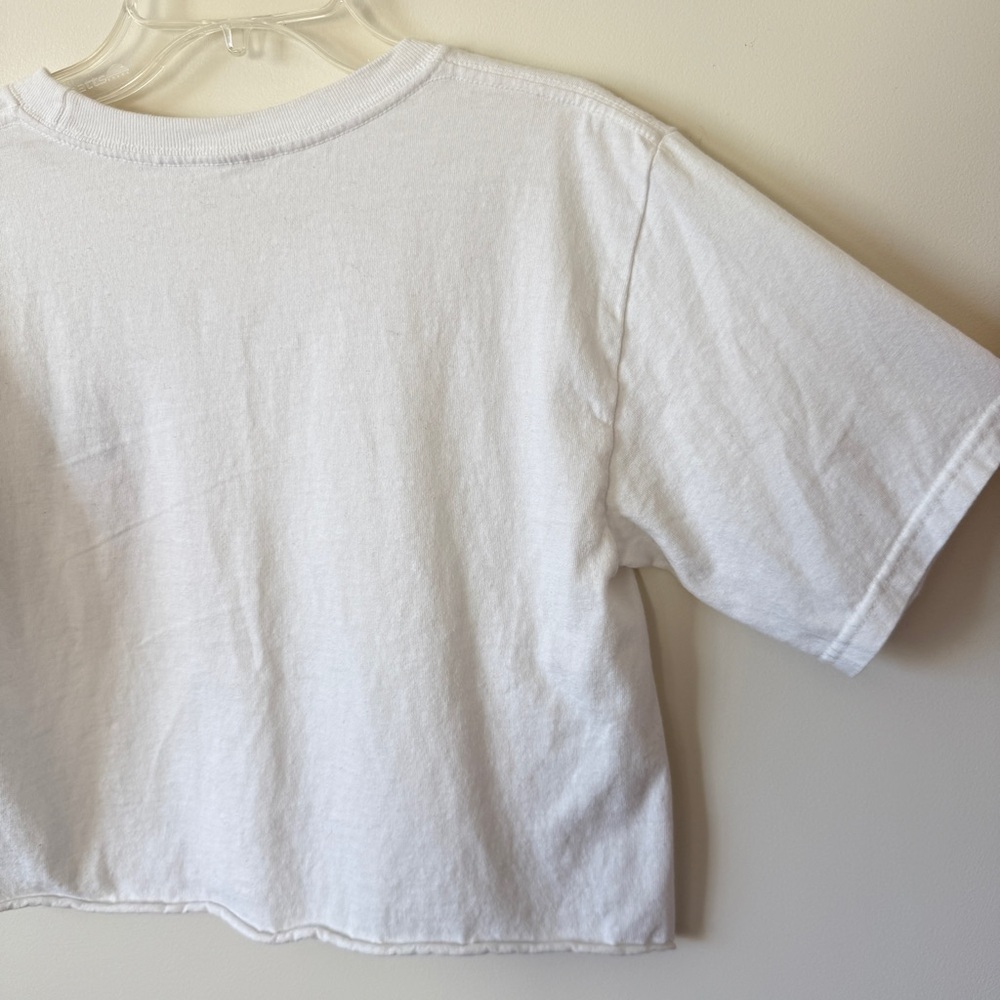 Cabo San Lucas Mexico White Embroidered Cropped T-shirt Shirt Top - Picture 8 of 9